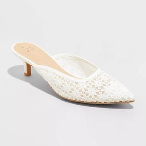 A New Day Women's Lace Floral Kitten Heels